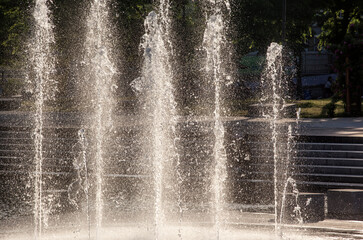 View of the fountain in the park