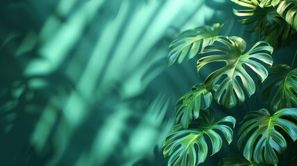   A tight shot of a verdant plant, adorned with an abundance of leaves along its edges, against a softly blurred background - obrazy, fototapety, plakaty