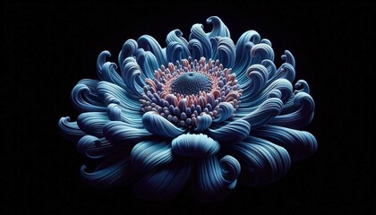 Generative AI - Macro Photography - Blue Flower
