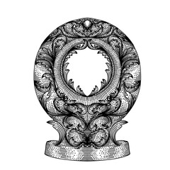 Cyclops Illustration With Engraving Styles in Black and White