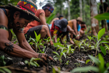 Indigenous Community Planting in Native Terrain