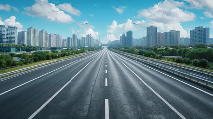 Fototapeta premium photorealistic highway on town background Generated with Ai tools