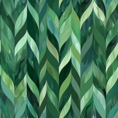 Lush Greenery: Seamless Pattern of Verdant Leaf Illustrations
