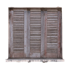 Vintage Weathered Wooden Door in Disrepair
