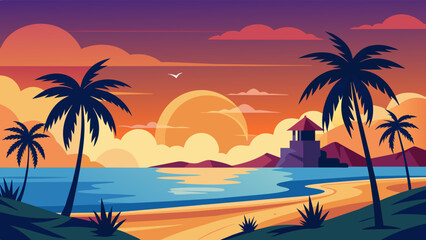 summer-beach-vector-silhouette--vector-illustratio