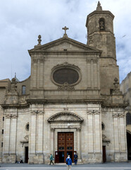 Barcelona, Spain: Basilica of Our Lady of Mercy, barri gotic district - obrazy, fototapety, plakaty