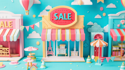 3d colorful discount sale banner