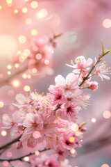 Soft Spring Glow, Pink Blossoms and Bokeh Delight