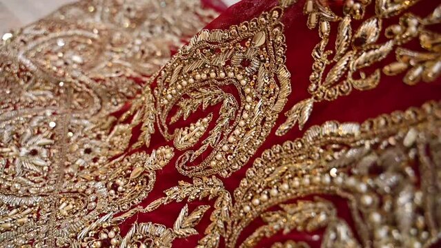 red and gold fabric