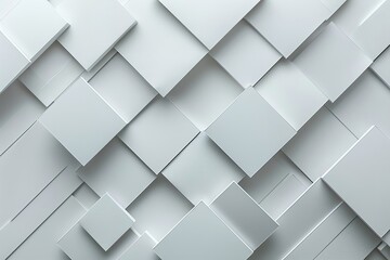 Fototapeta premium Contemporary white and light grey square overlapped patch. Generative Ai