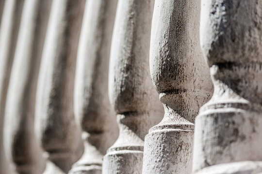 Parapets with carved decorations, a showcase of artistic woodwork.