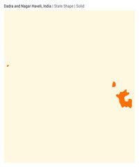 Dadra and Nagar Haveli, India. Simple vector map. State shape. Solid style. Border of Dadra and Nagar Haveli. Vector illustration.