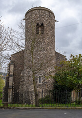 Historic church with round spire