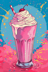 milk shake. pop art style