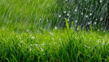 green grass with drops