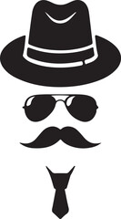 Happy Fathers Day silhouette vector, white background