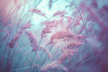 Secret life of grass, beautiful, idyllic spring summer nature background with wild meadow grass...