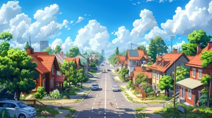 photorealistic highway on town background Generated with Ai tools