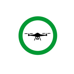 drone icon allowed sign stock vector illustration