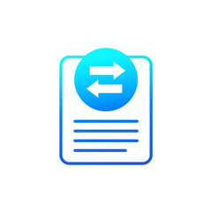 data exchange vector icon on white