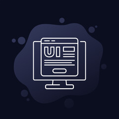 UI design icon, User interface engineering line vector