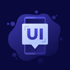 UI design vector icon with a phone