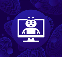 AI Assistant icon with a robot, vector