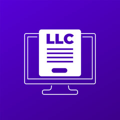 LLC online registration icon, Limited Liability Company vector