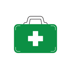 First aid kit icon, medical box vector