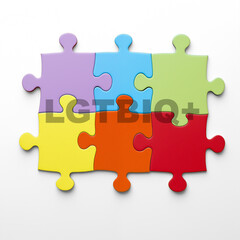 Lgbt pride concept puzzle pieces on plain background
