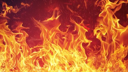 Intense Blaze of Fiery Flames