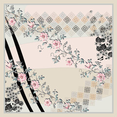 amazing scarf design with seamless abstract patterns and beautiful background