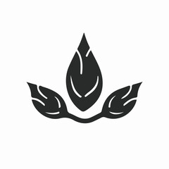 Drop Leaf Icon - Minimalist Nature Symbol