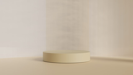 a white pedestal in a room with a white wall