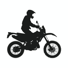 off-road Motocross Dirtbike black silhouette vector.