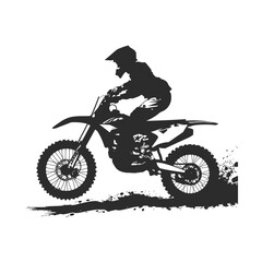 Obraz na płótnie Canvas off-road Motocross Dirtbike black silhouette vector.
