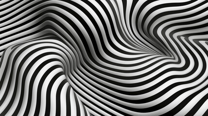 Abstract Black and White Wavy Lines Background