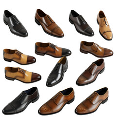 Men's shoes, transparent background, the beauty of the material and the elegance of wearing