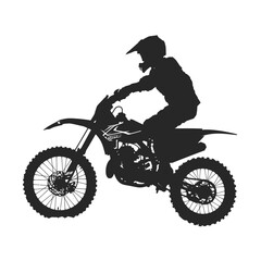 Fototapeta na wymiar off-road Motocross Dirtbike black silhouette vector.