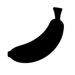 Banana icon vector graphics element silhouette fruits symbol sing illustration on a Transparent Background