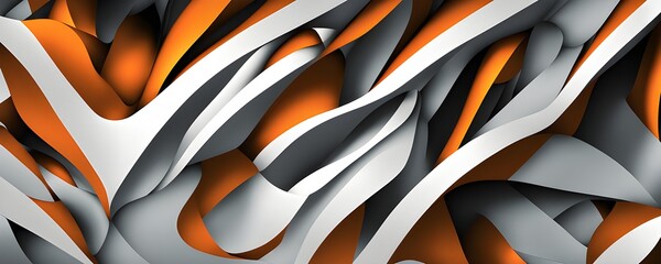 conceptual art piece where geometric shapes and organic forms blend in a digital canvas