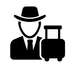 Tourist icon vector graphics element silhouette sign symbol illustration on a Transparent Background