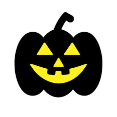Halloween Pumpkin icon vector graphics element silhouette holiday symbol sing illustration on a Transparent Background
