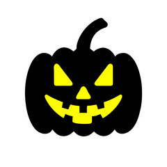 Halloween Pumpkin icon vector graphics element silhouette holiday symbol sing illustration on a Transparent Background