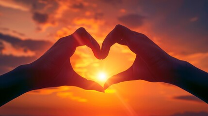 Fototapeta premium A Heart Silhouette at Sunset