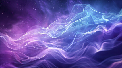 Obraz premium Enchanting blue and purple abstract background with twinkling stars and swirling motifs