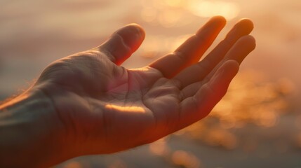 A Hand Reaching for Sunset