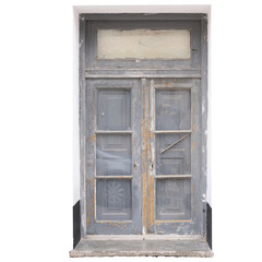 Vintage Weathered Wooden Door in Disrepair
