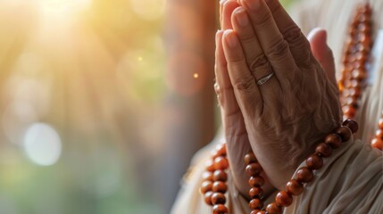 Hands Clasped in Prayer and Meditation