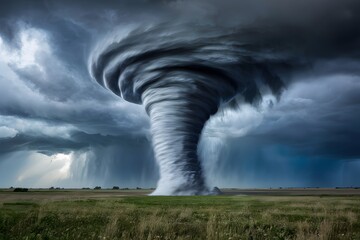 Destructive tornado funnel, natural disaster cataclysm